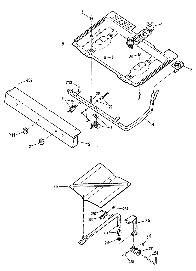 Section Diagram and Parts List for JGBS04PR2  General Electric Range