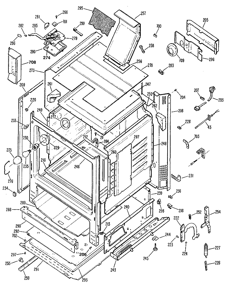 Section Diagram and Parts List for JGBP26GEN5  General Electric Range