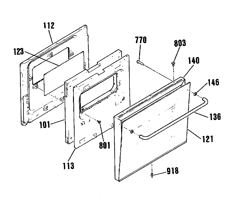 Section Diagram and Parts List for JGRC14GEP2BG  General Electric Range