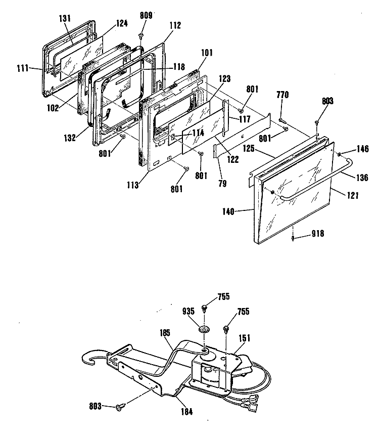 Section Diagram and Parts List for JGRP16GEP3BG  General Electric Range