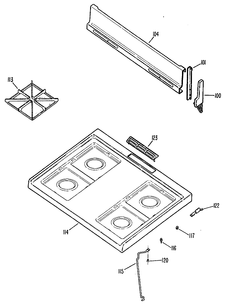 Section Diagram and Parts List for JGBS02EN5  General Electric Range