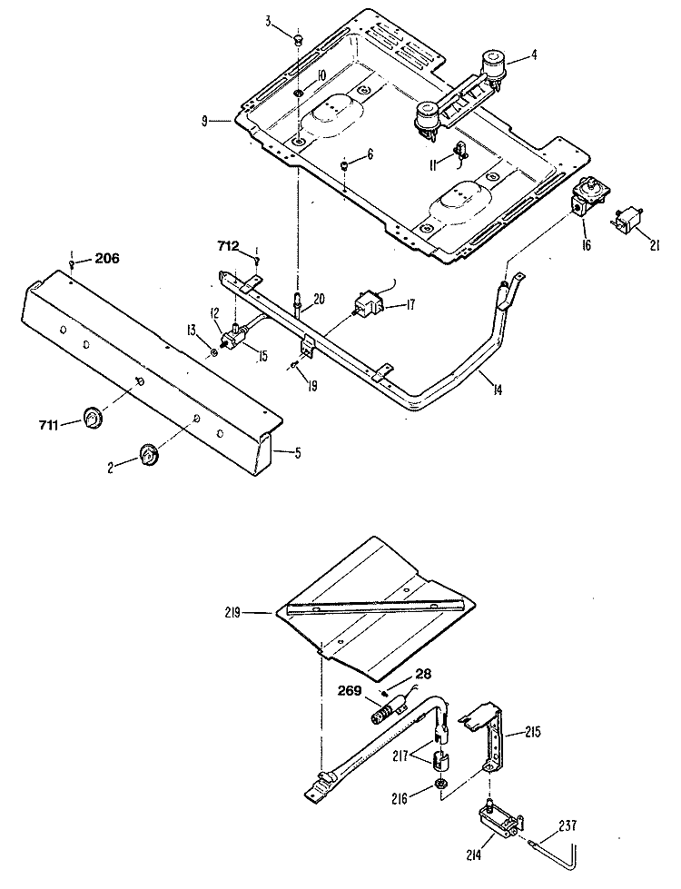 Section Diagram and Parts List for JGBS04GER4  General Electric Range