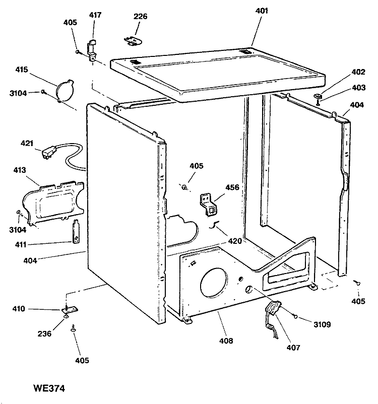 Section Diagram and Parts List for DDG8589RDMAA  General Electric Dryer