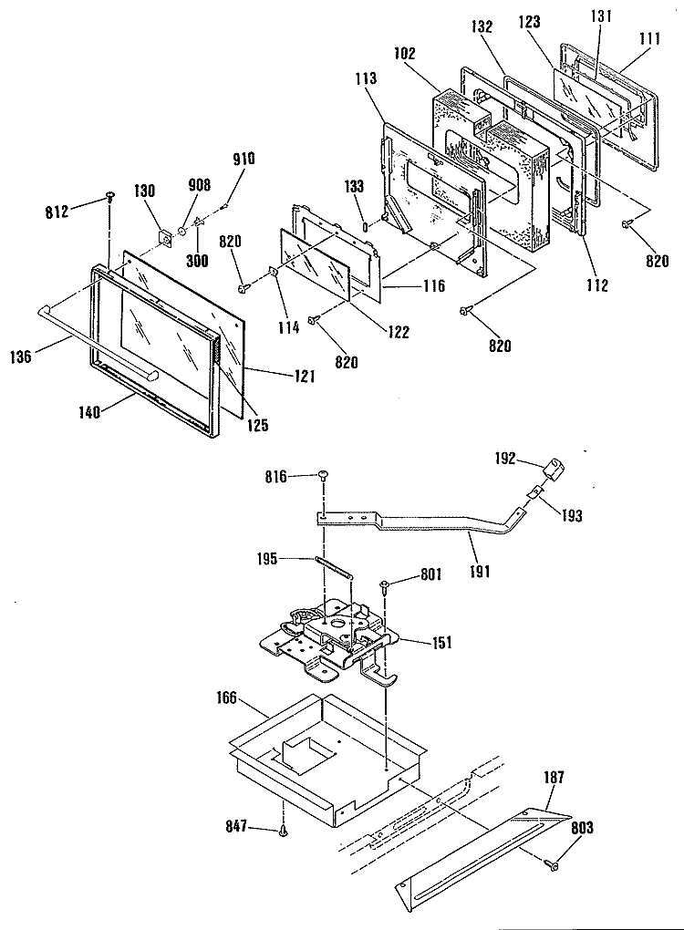Section Diagram and Parts List for JHP62GN5AD  General Electric Microwave Oven Combo