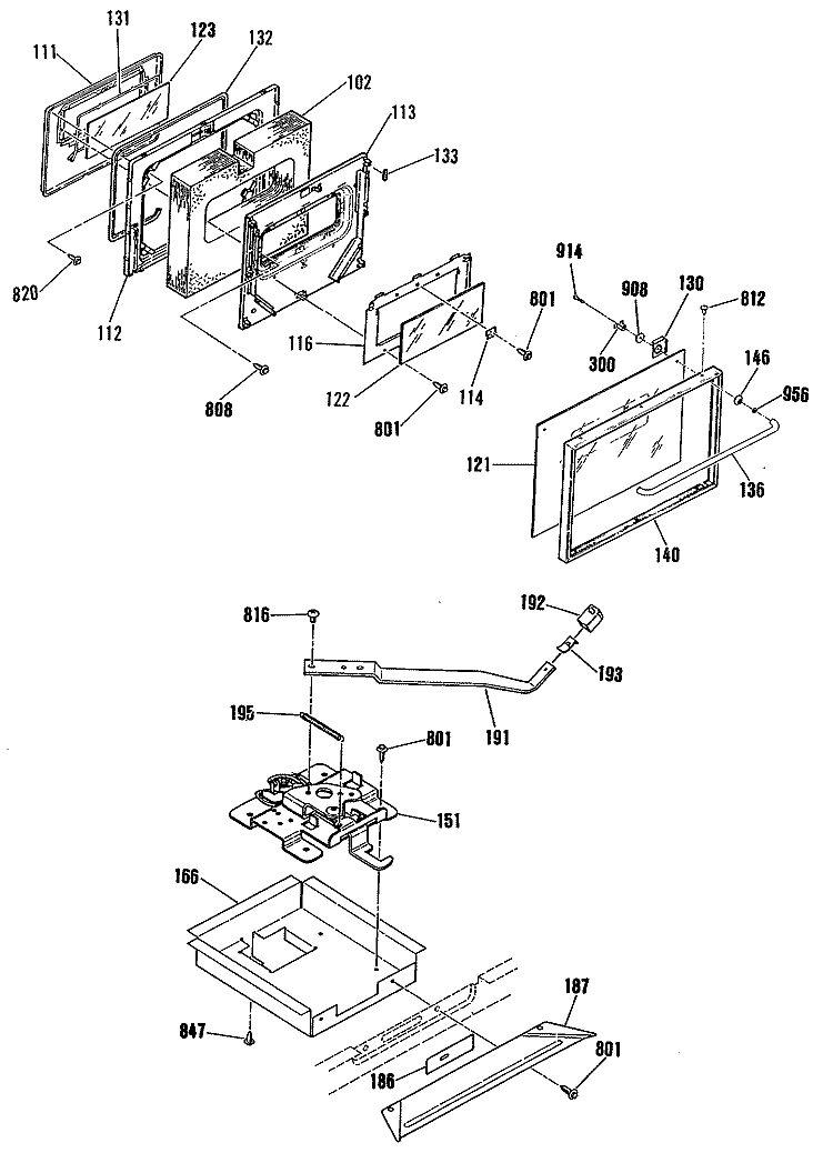 Section Diagram and Parts List for JSP60GN3BG  General Electric Range