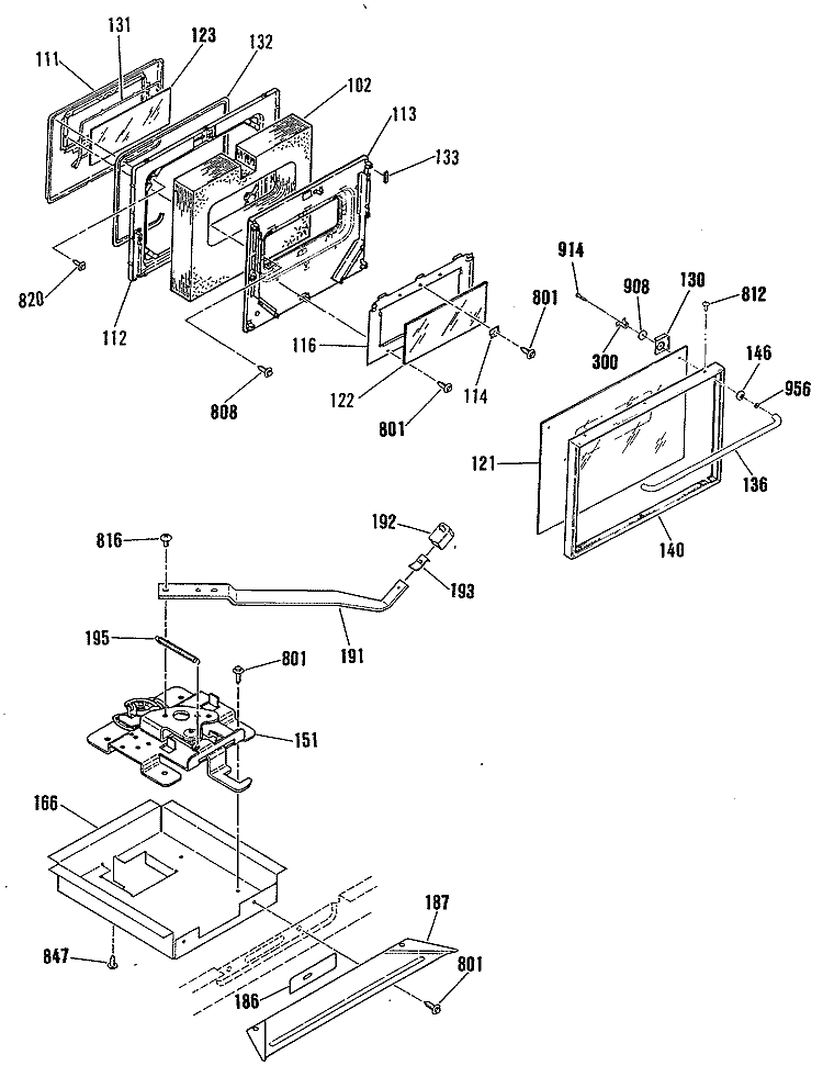 Section Diagram and Parts List for JSP62GN3BG  General Electric Range