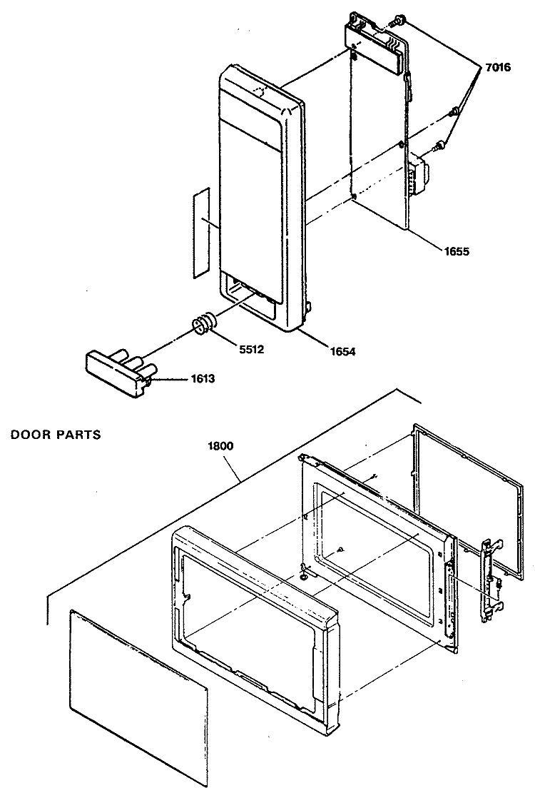 DOOR PARTS Diagram and Parts List for JES927TWH01  General Electric Microwave