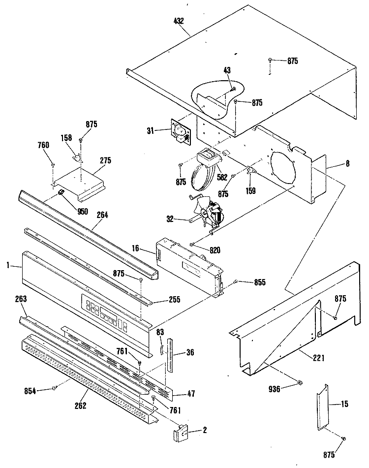 Section Diagram and Parts List for JKP17WP3WG  General Electric Wall Oven