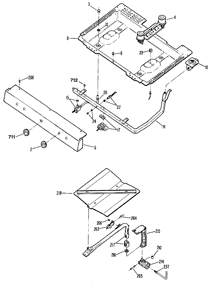 Section Diagram and Parts List for JGBS04PR3  General Electric Range