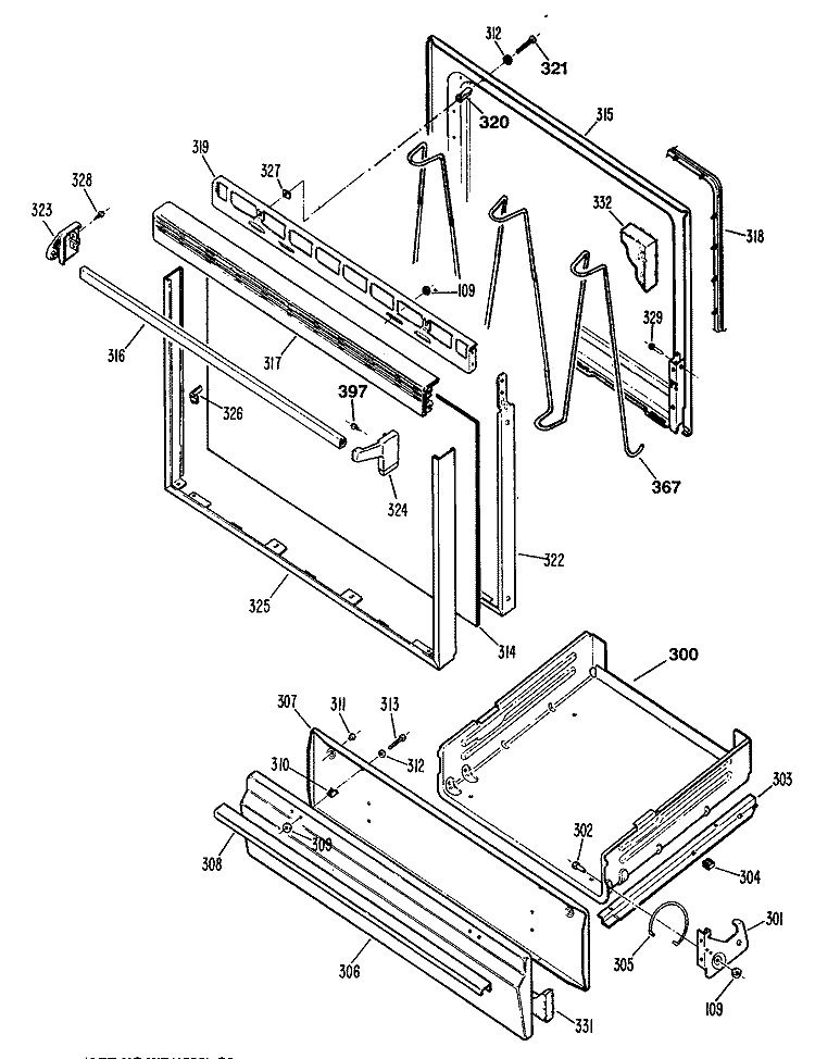 Section Diagram and Parts List for JGBS12GER4  General Electric Range