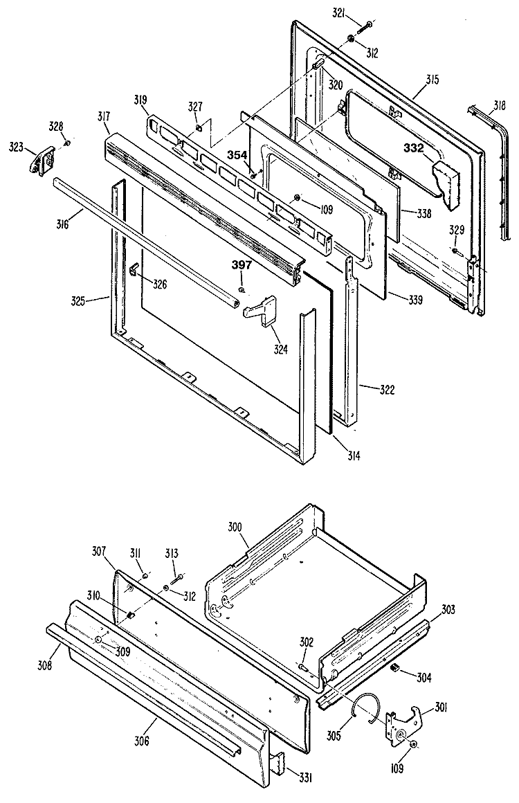 Section Diagram and Parts List for JGBS17GER5  General Electric Range