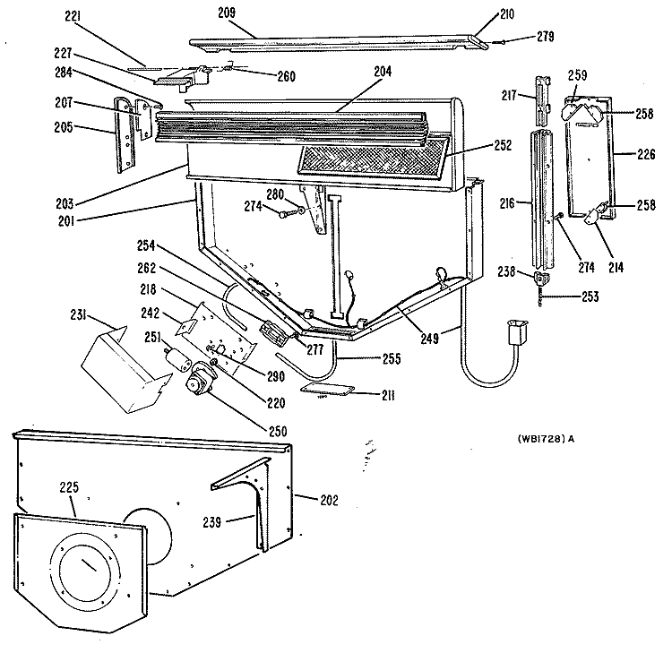 Section Diagram and Parts List for JGP641ES1  General Electric Cooktop