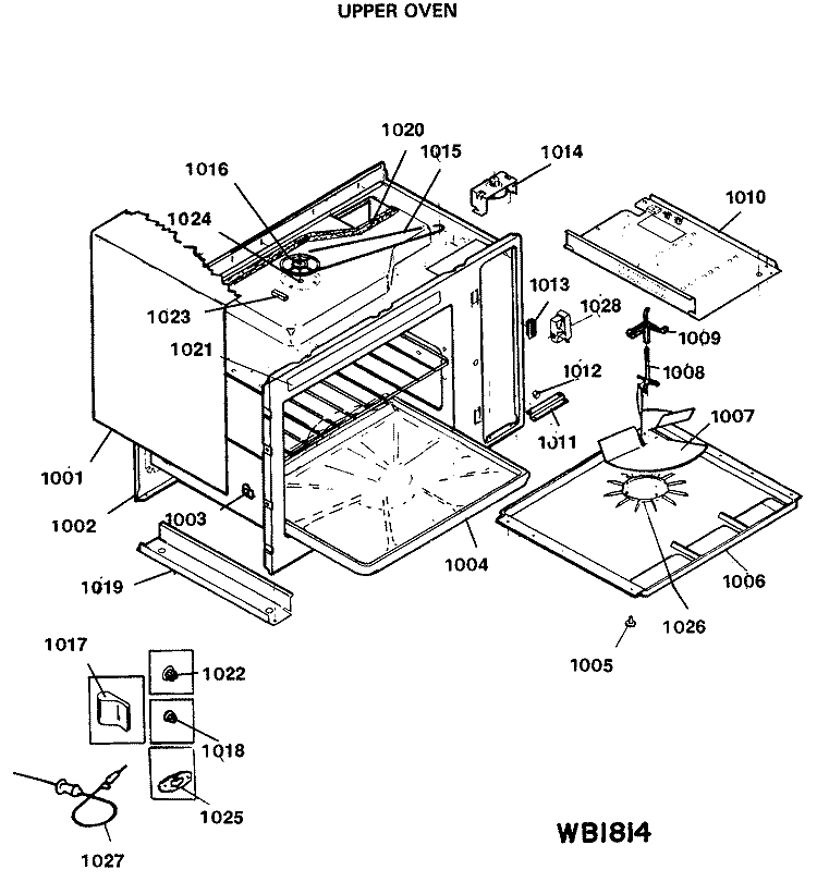 UPPER OVEN Diagram and Parts List for JGHC60GEN7  General Electric Range