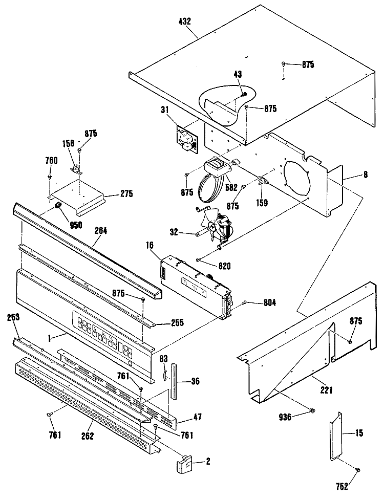 Section Diagram and Parts List for JKP56AS1AA  General Electric Wall Oven