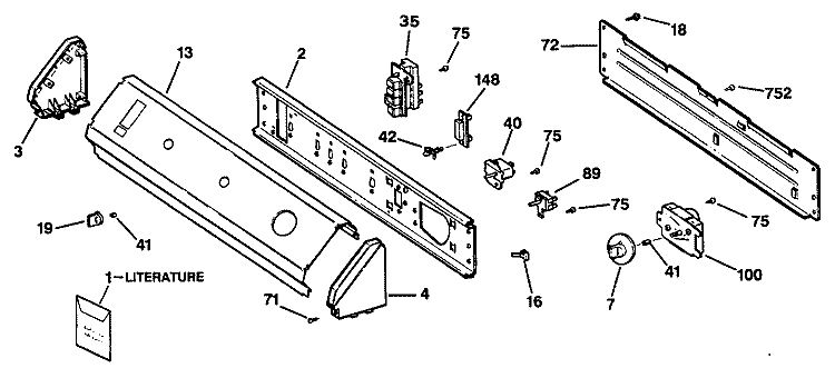 Section Diagram and Parts List for DDE7900SAL  General Electric Dryer