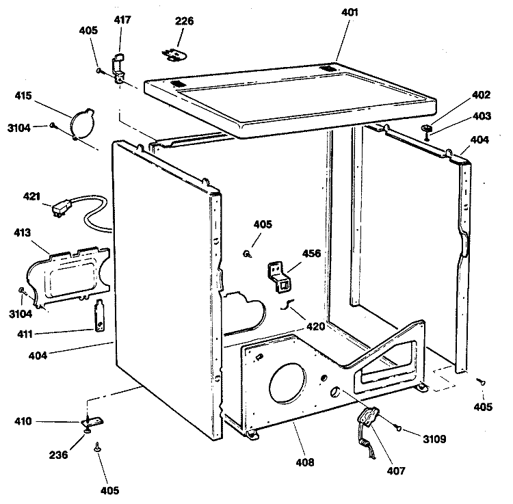 Section Diagram and Parts List for DDG9680RFMWW  General Electric Dryer