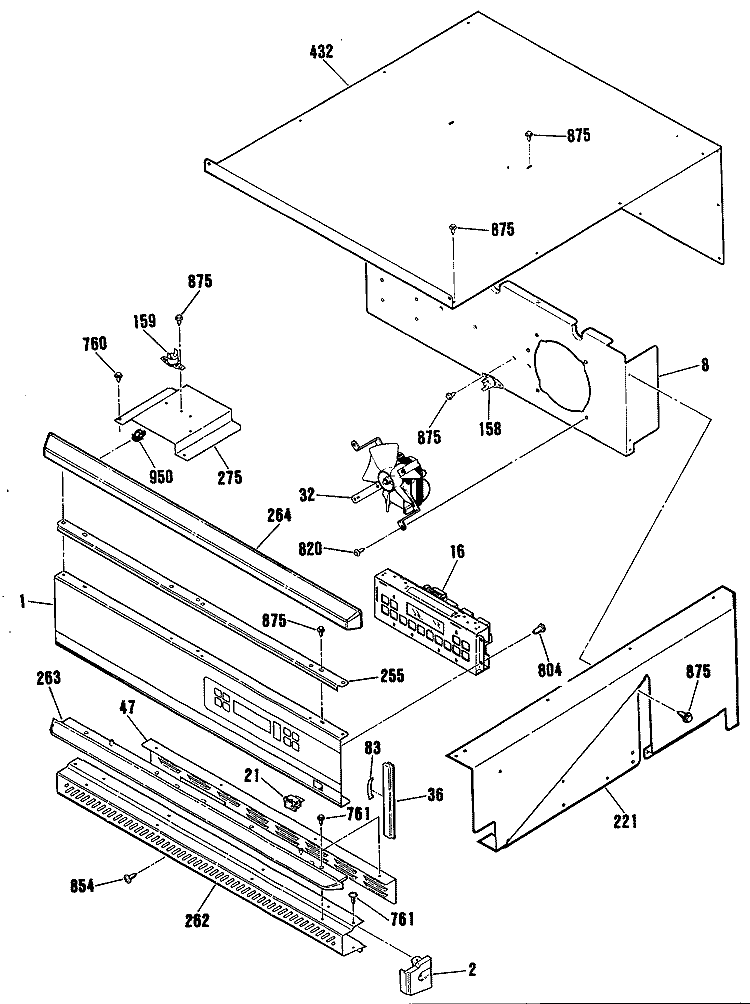 Section Diagram and Parts List for JKP13GP4BG  General Electric Wall Oven