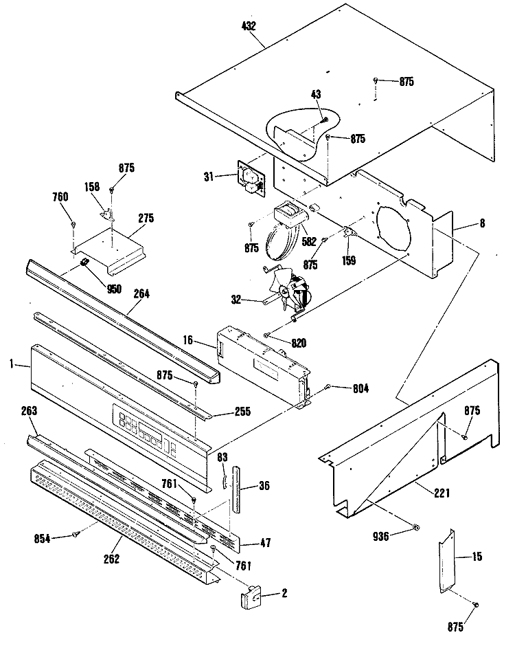 Section Diagram and Parts List for JKP16GP4BG  General Electric Wall Oven