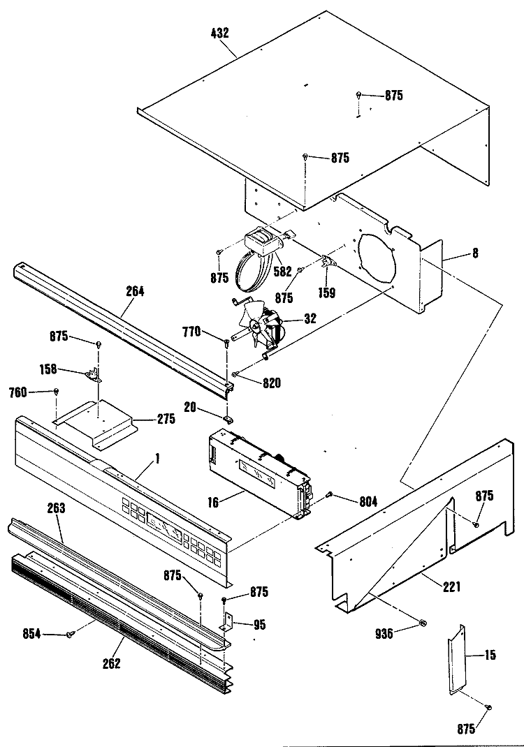 Section Diagram and Parts List for ZEK754GP4BG  General Electric Wall Oven