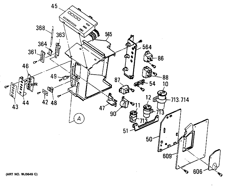 Section Diagram and Parts List for AZC515DBV4  General Electric Air Conditioner