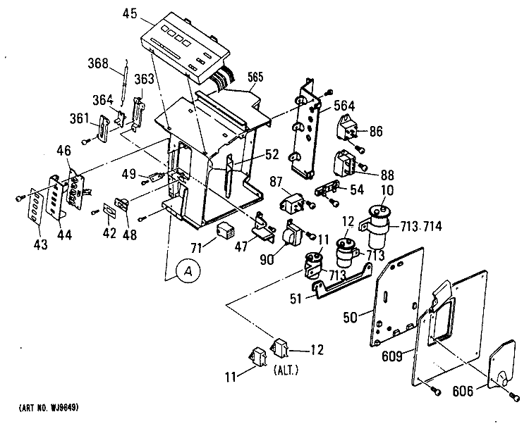 Section Diagram and Parts List for AZW309DBV3  General Electric Air Conditioner