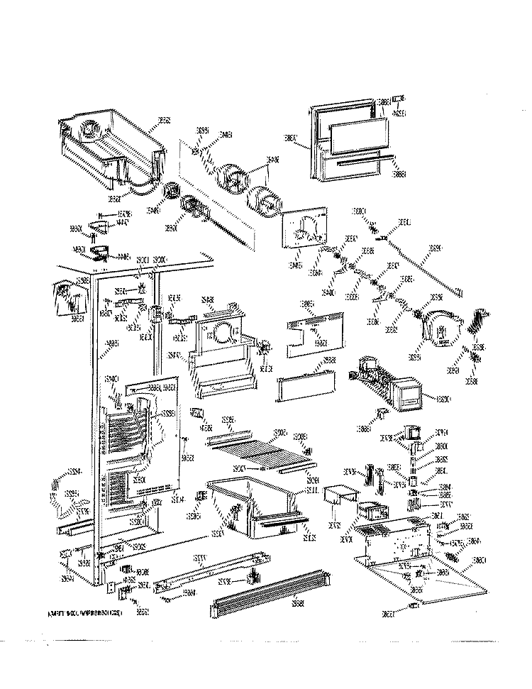 FREEZER SECTION Diagram and Parts List for TFX24ZRSMBB  General Electric Refrigerator