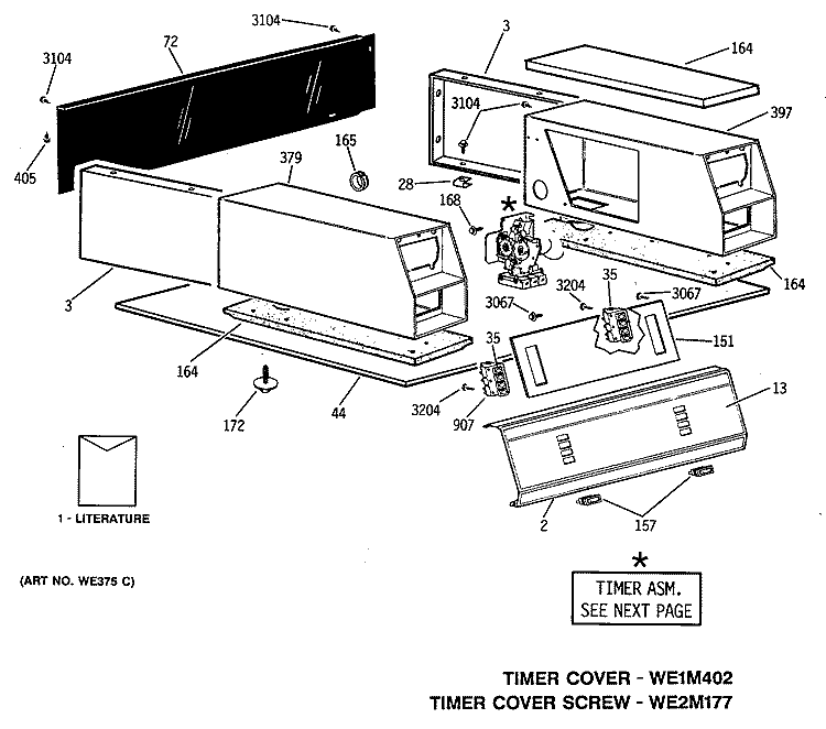 Section Diagram and Parts List for DDC4400SGM  General Electric Dryer