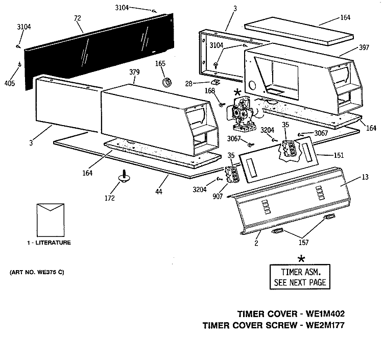 Section Diagram and Parts List for DDC4500SGM  General Electric Dryer