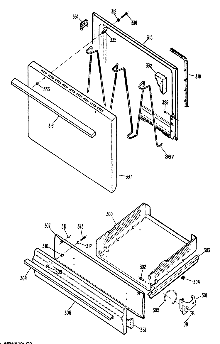 Section Diagram and Parts List for JGBS04PR4  General Electric Range