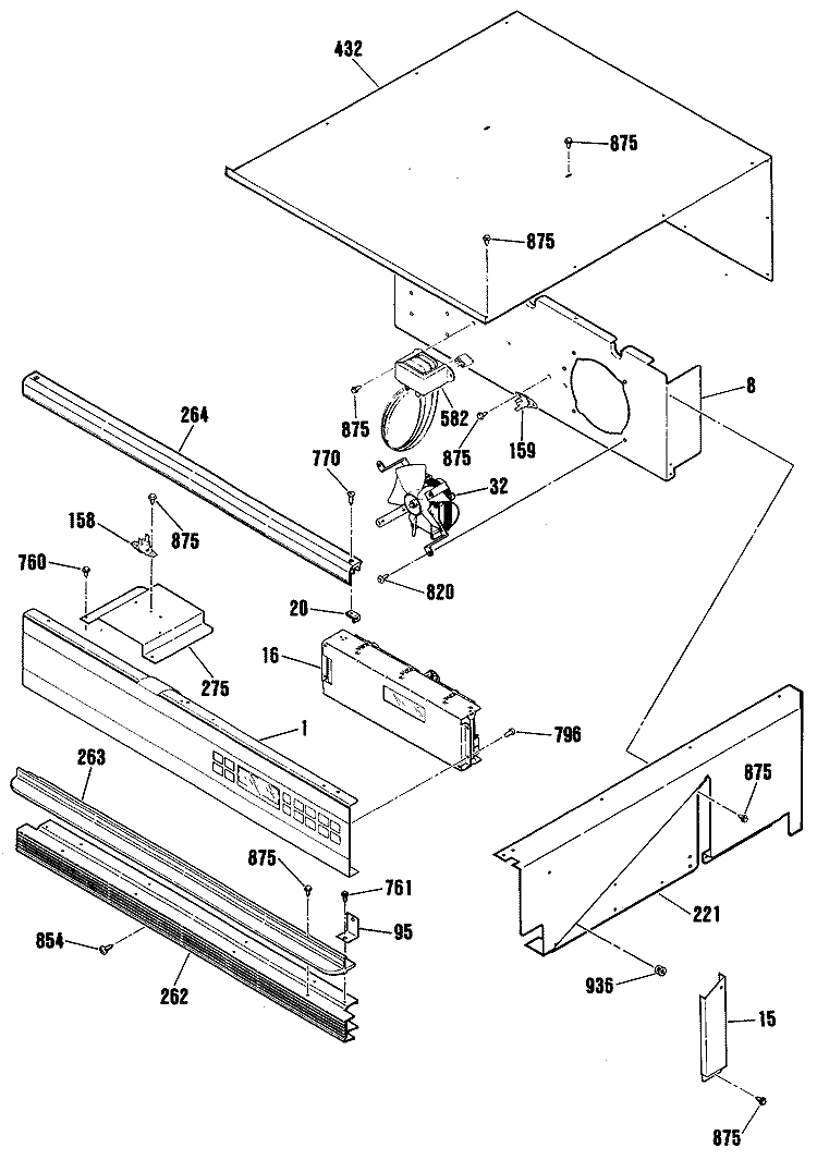 Section Diagram and Parts List for ZEK736GP4BG  General Electric Wall Oven