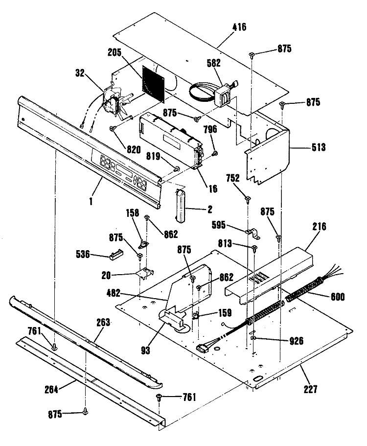 Section Diagram and Parts List for JTP18AT1AA  General Electric Wall Oven