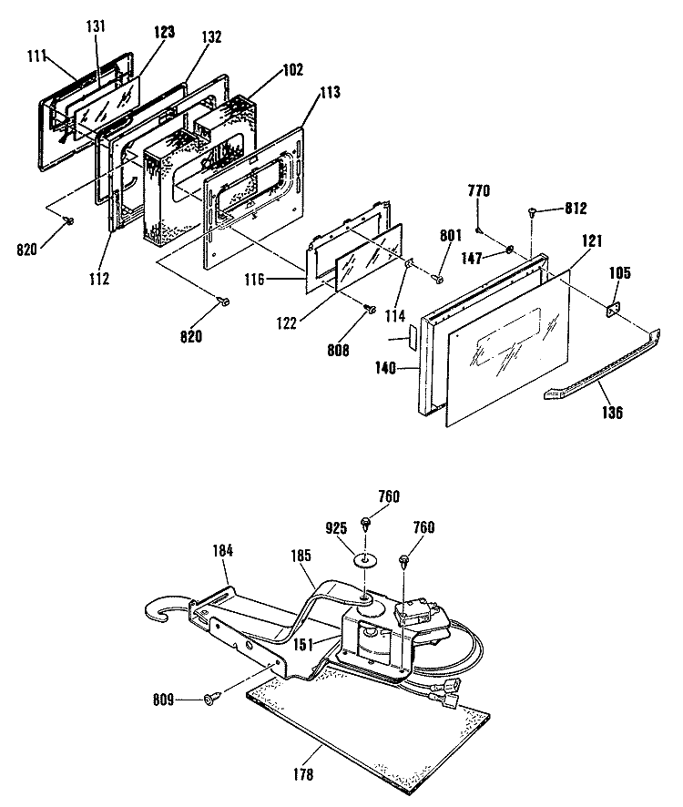 Section Diagram and Parts List for JCSP38GT1BB  General Electric Range