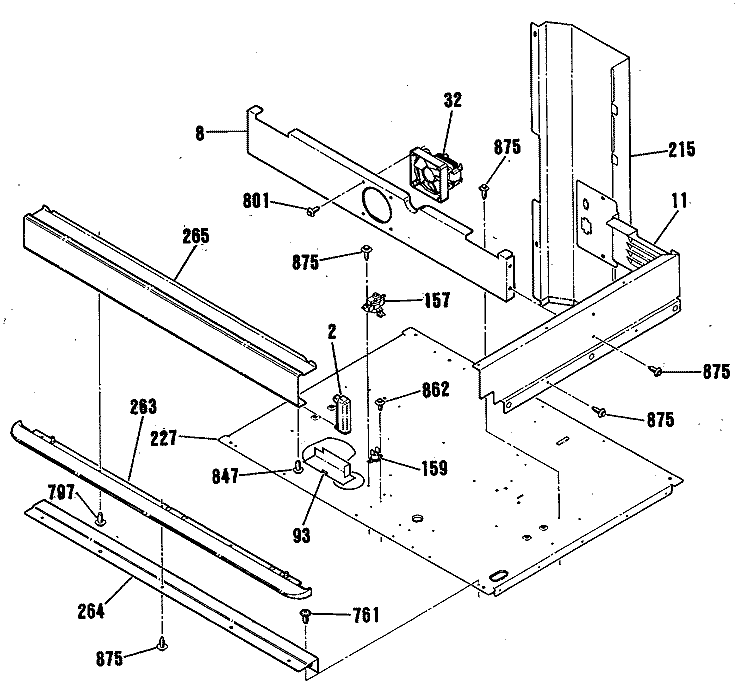 Section Diagram and Parts List for JTP56AV1AA  General Electric Wall Oven