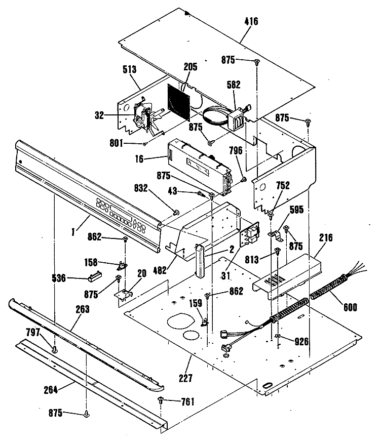 Section Diagram and Parts List for JTP56AV1AA  General Electric Wall Oven