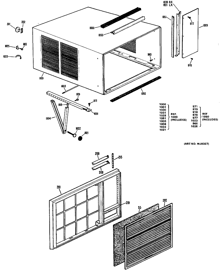Section Diagram and Parts List for KX918DSE1  Hotpoint Air Conditioner