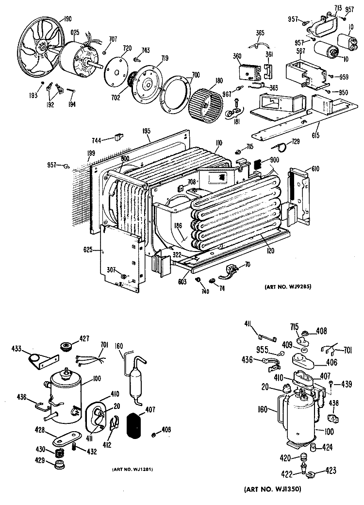 Section Diagram and Parts List for KQ806FSN1  Hotpoint Air Conditioner