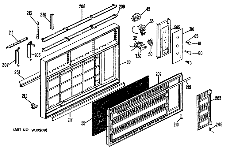 Section Diagram and Parts List for KF908FWP1  Hotpoint Air Conditioner