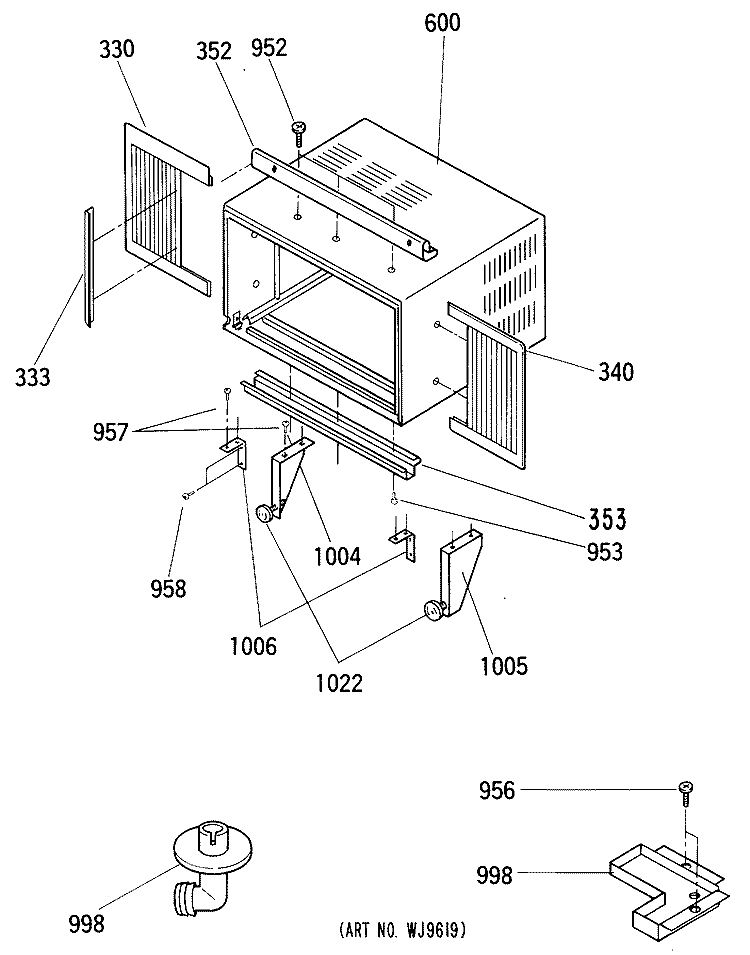 Section Diagram and Parts List for KEM08FAM1  Hotpoint Air Conditioner