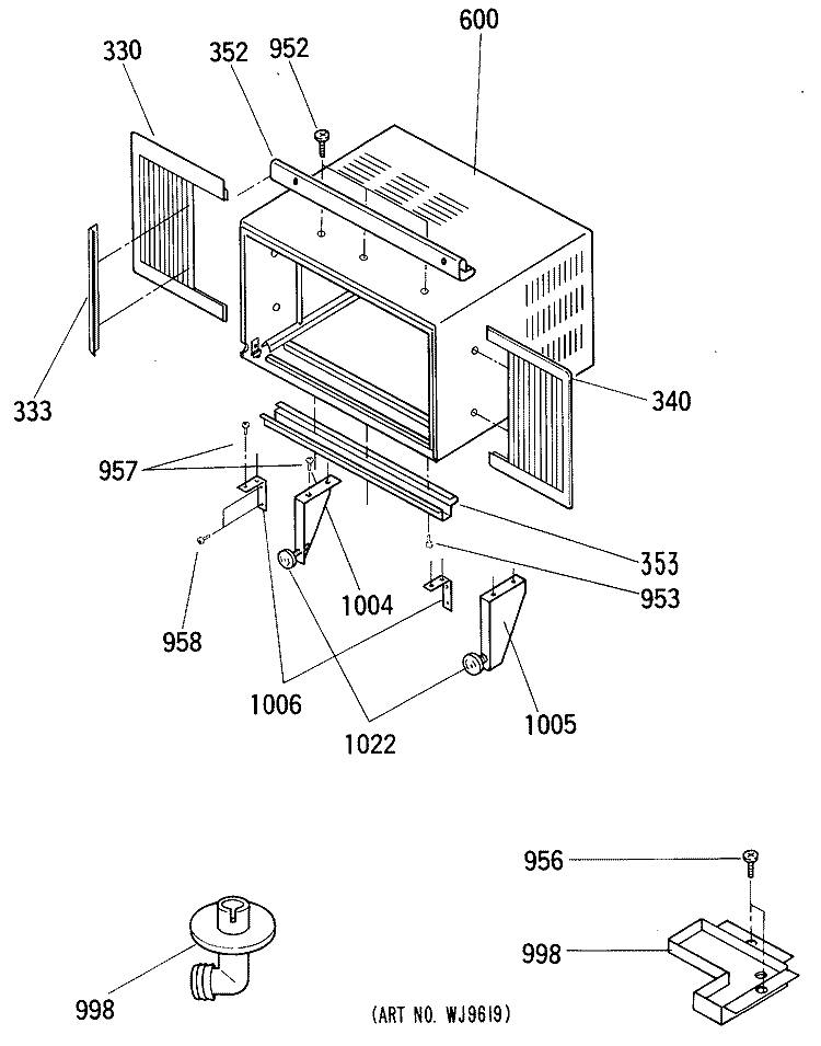 Section Diagram and Parts List for KVA24DAM1  Hotpoint Air Conditioner