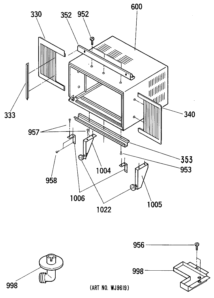 Section Diagram and Parts List for KVM18DBM1  Hotpoint Air Conditioner