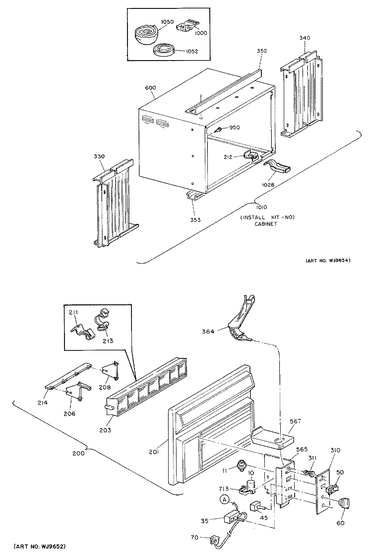 Section Diagram and Parts List for KCM11AAT1  Hotpoint Air Conditioner