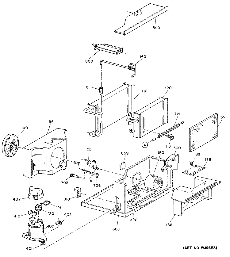 Section Diagram and Parts List for KCM11AAT1  Hotpoint Air Conditioner