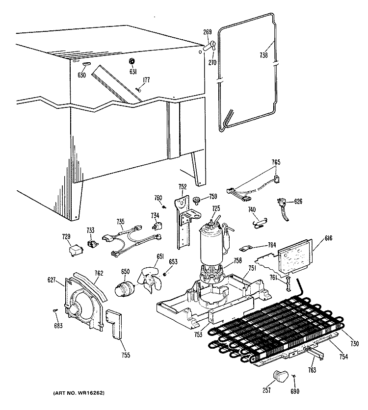 Section Diagram and Parts List for CSX20EHF  Hotpoint Refrigerator