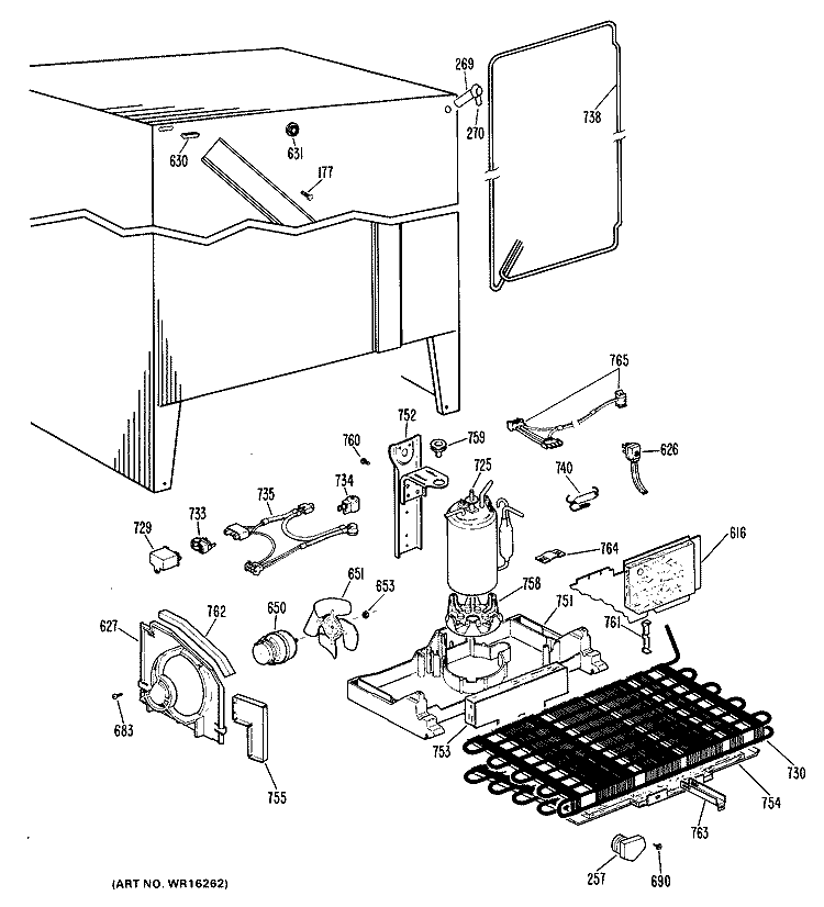 Section Diagram and Parts List for CSX20LHF  Hotpoint Refrigerator