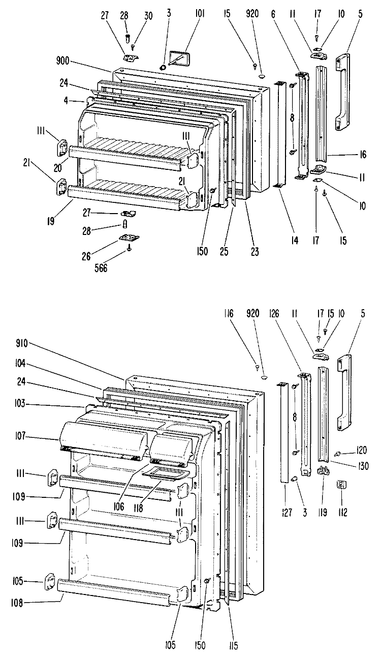 Section Diagram and Parts List for CTX18PJBR  Hotpoint Refrigerator