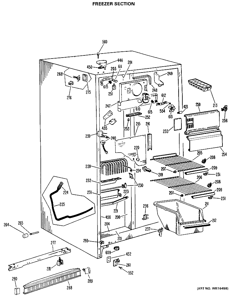FREEZER SECTION Diagram and Parts List for CSX20EJC  Hotpoint Refrigerator