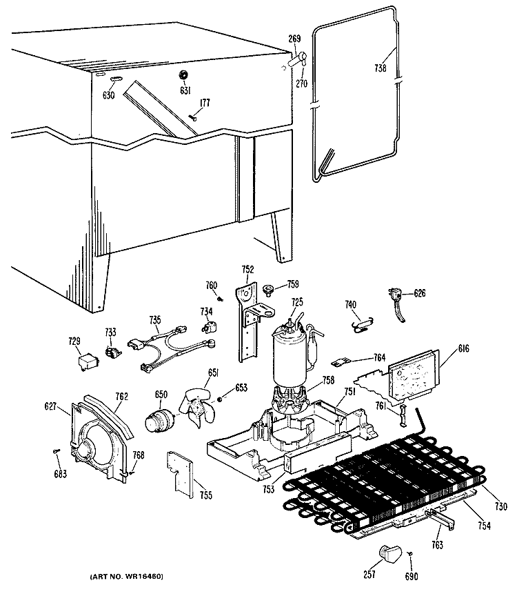 Section Diagram and Parts List for CSX20EJC  Hotpoint Refrigerator
