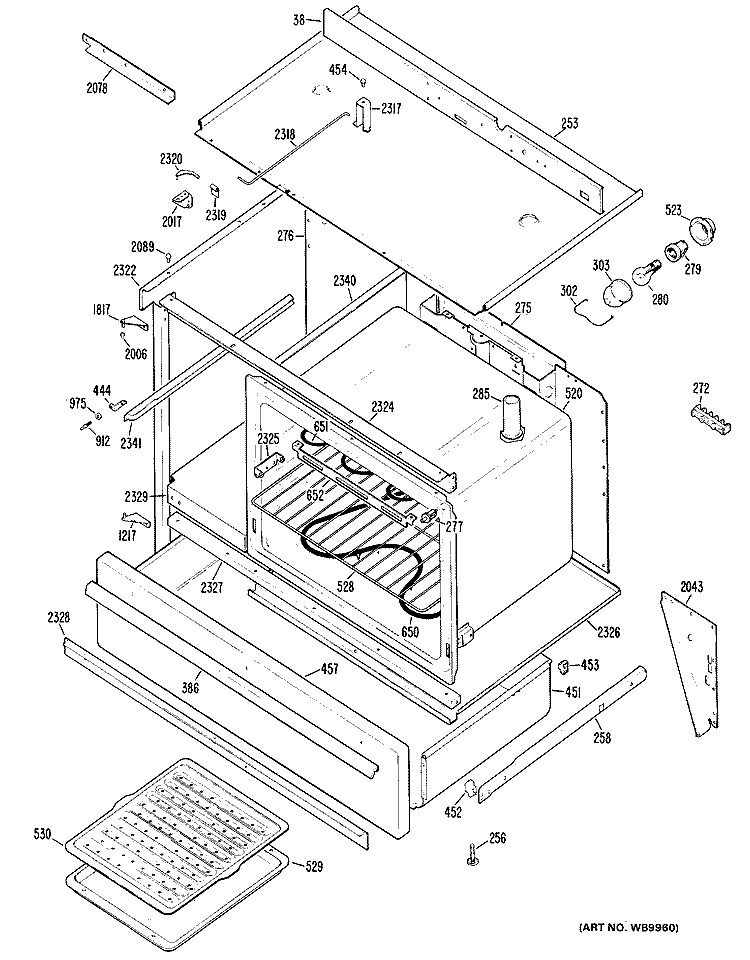 Section Diagram and Parts List for RC54601  Hotpoint Range