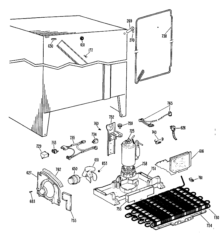 Section Diagram and Parts List for CSX20LJF  Hotpoint Refrigerator