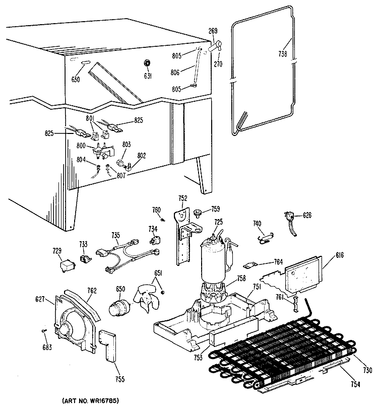 Section Diagram and Parts List for CSX27DKB  Hotpoint Refrigerator